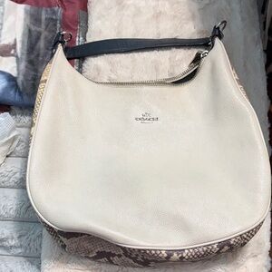 Coach Cream and Brown Hobo Bag